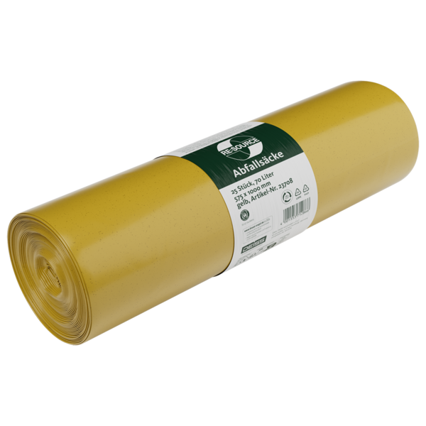 Abfallsäcke aus Recycling-LDPE 70 l, gelb