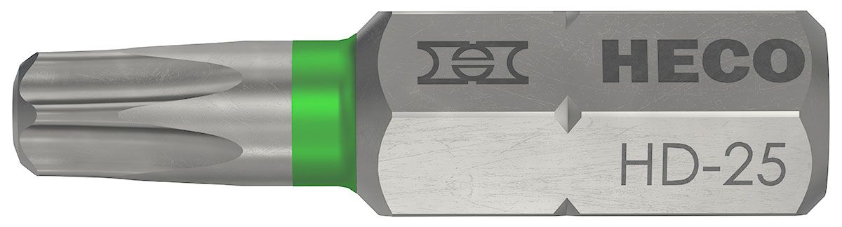 Bits, HECO-Drive, HD-25, Farbring: grün, im Blister à 10 Stück