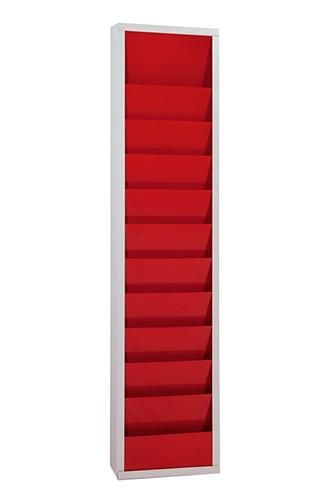 Planungstafel für A4 Werkstatt, einreihig rot / grau B315xT74XH1278 mm
