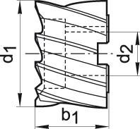 Walzenstirnfräser DIN1880HSSCo5TypW 40x32mm FORMAT