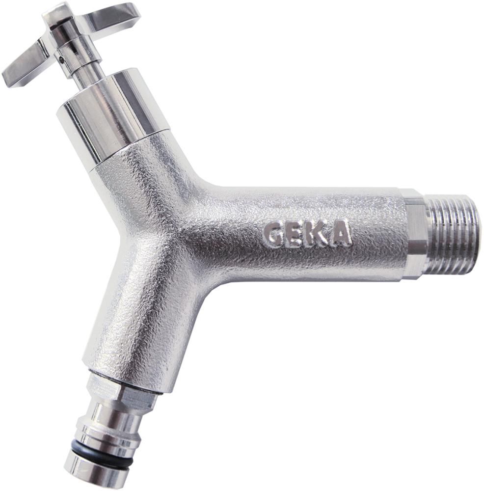 GEKA plus-Design- Wasserhahn AG G 1/2" MS Cr m. Stecker Karte