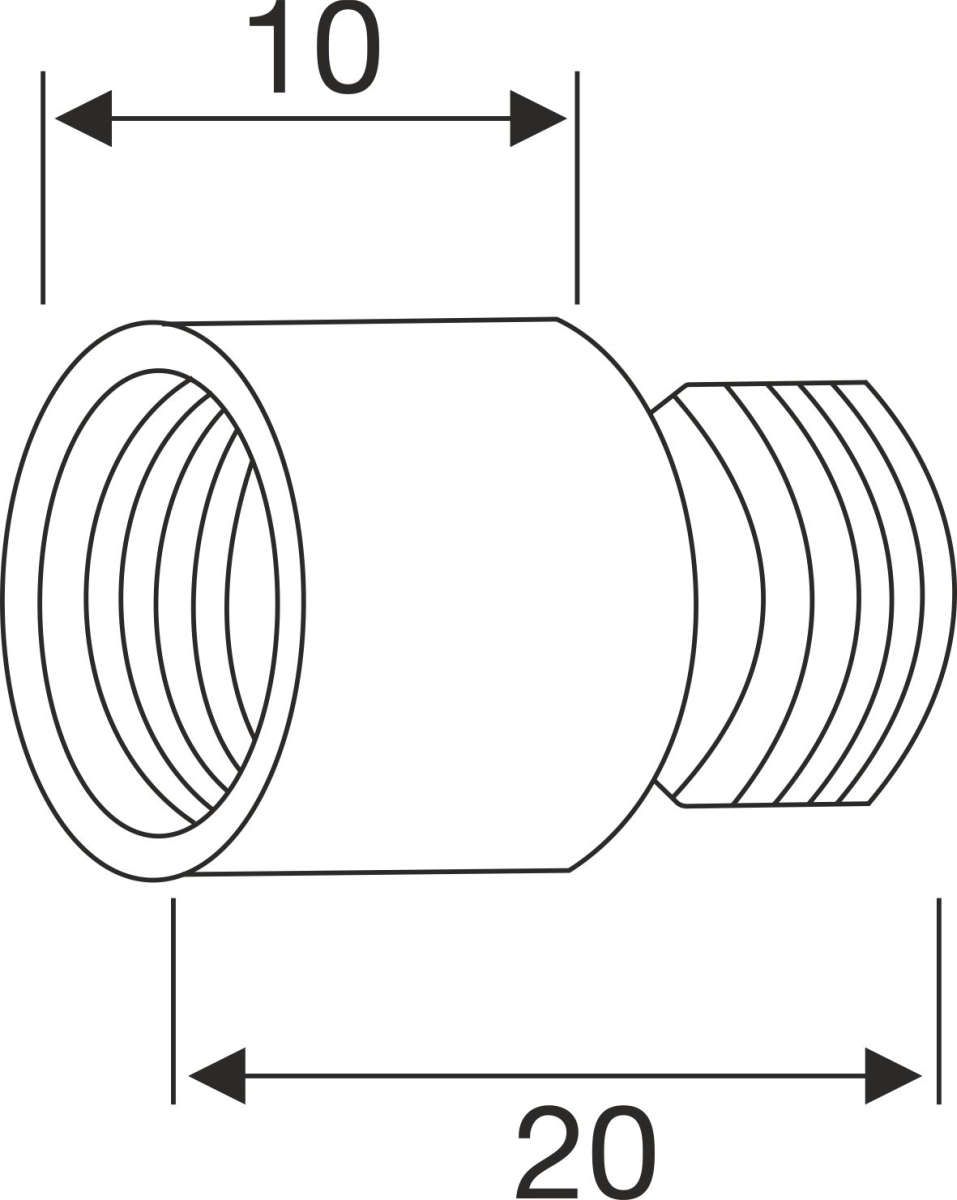 Verlängerung für Türspion, Ø14mm, Oberfl. blank