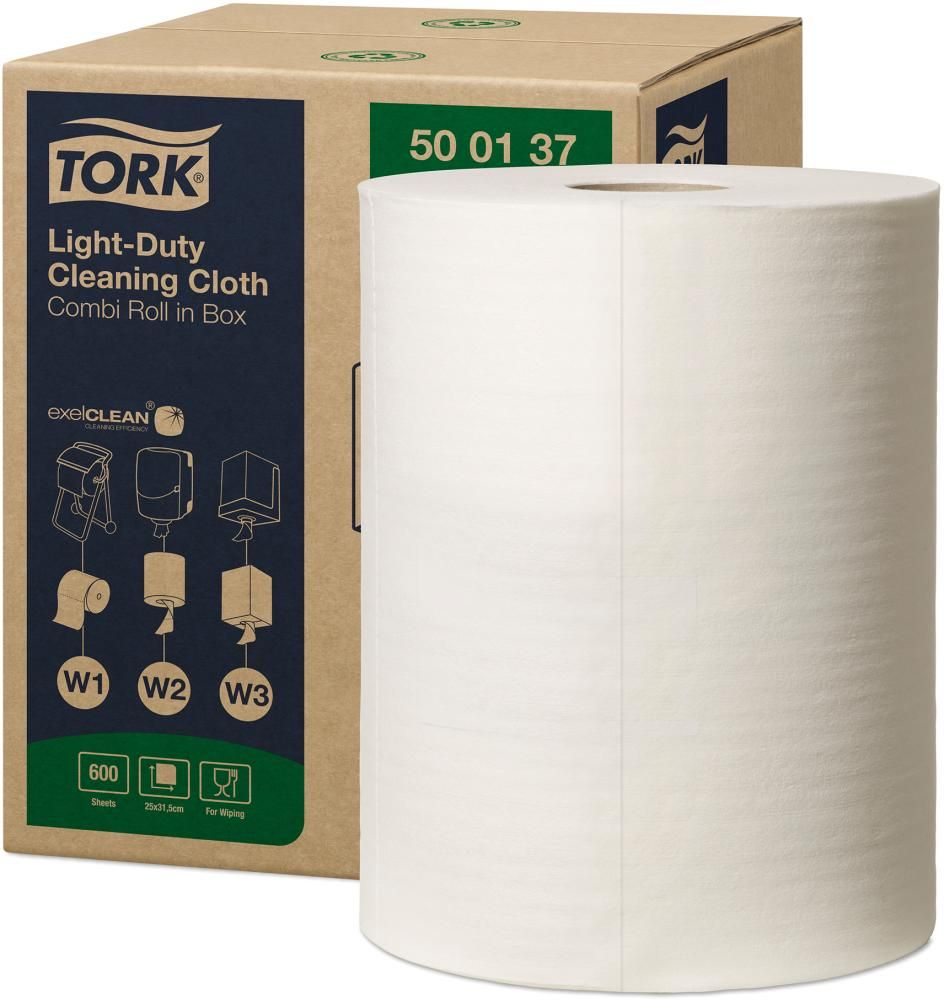 Tork Reinigungstücher Kombirolle W1/W2/W3 150m bzw. 160 Tücher weiß, Vliesstoff