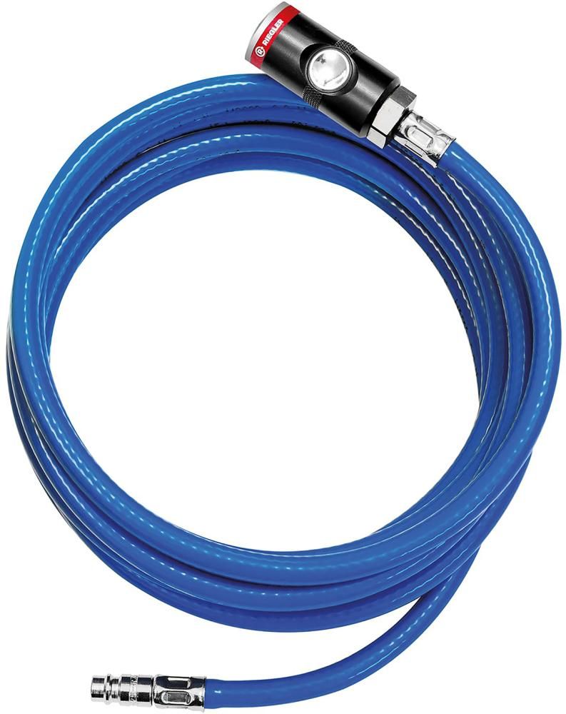 Werkstattschlauch-Set Druckknopf-Kupplung NW7,4blau 12,7x3,5mm 10m RIEGLER