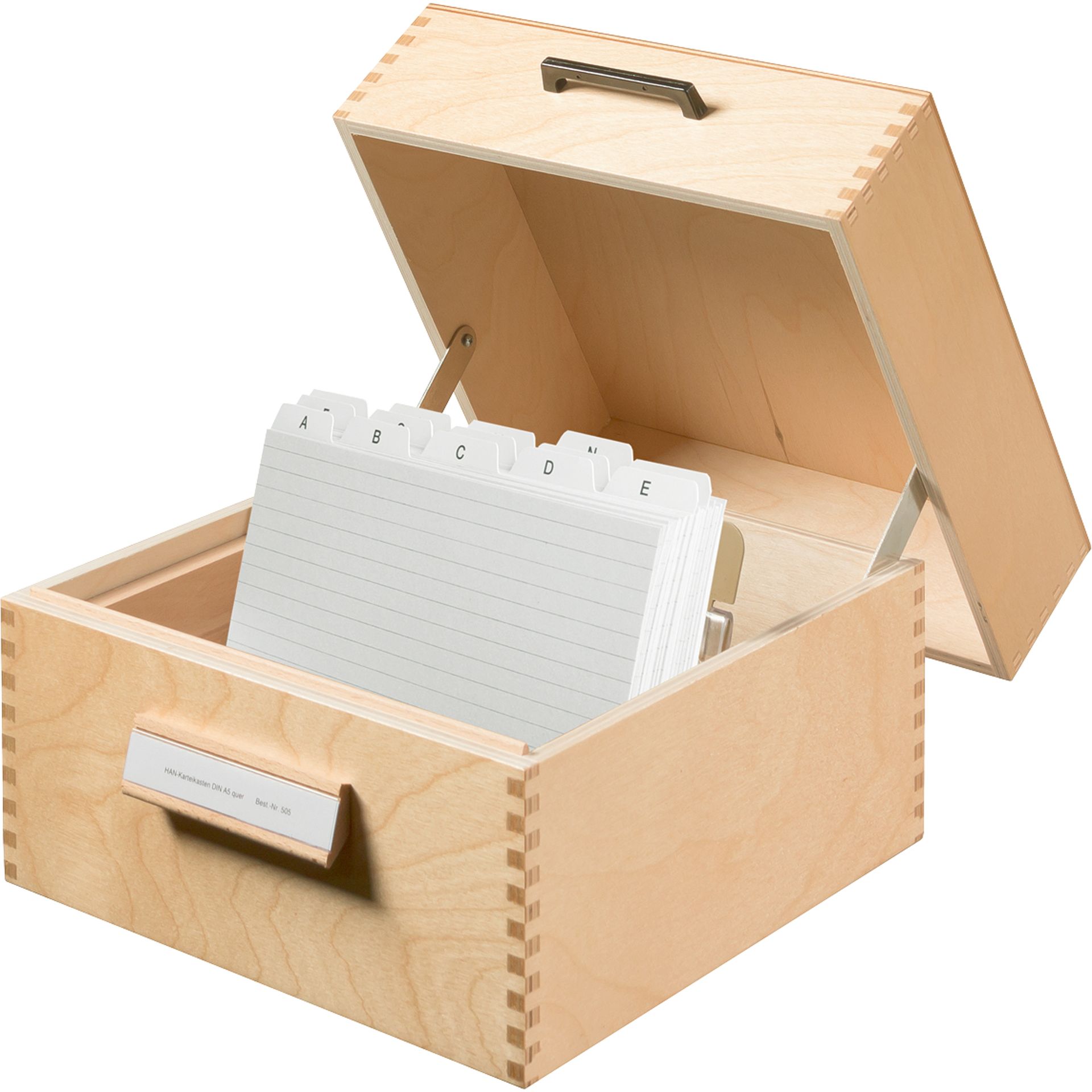 Karteikasten DIN A5 quer max. 900Karten Holtz natur