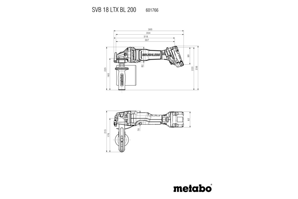 Akku-Satiniermaschi. soloSVB 18 LTX BL 200 Metabo ohne Akku ohne Ladegerät metaBOX