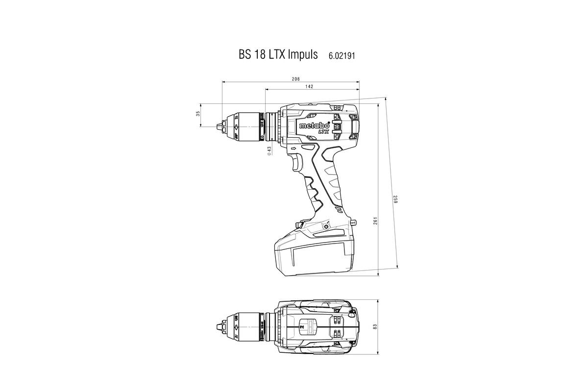 Akku Bohrschrauber BS 18 LTX Impuls Metabo 2x18,0V 4,0 Ah Ladegerät ASC30-36 MetaLo