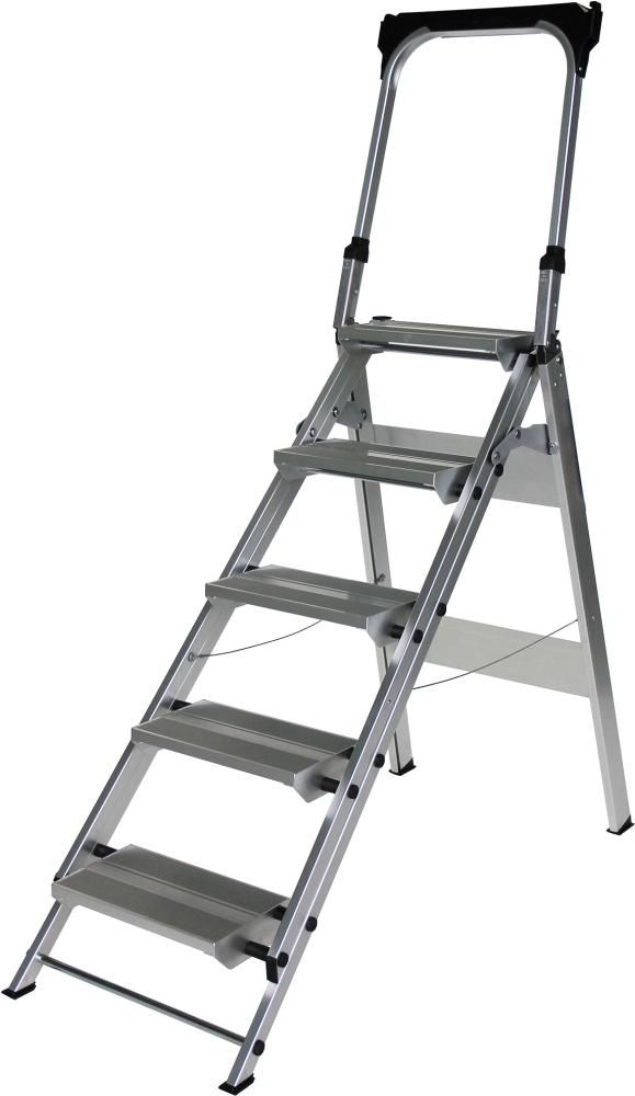 Alu-Klapptreppe 5 Stufen mit Bügel Höhe o. Stufe