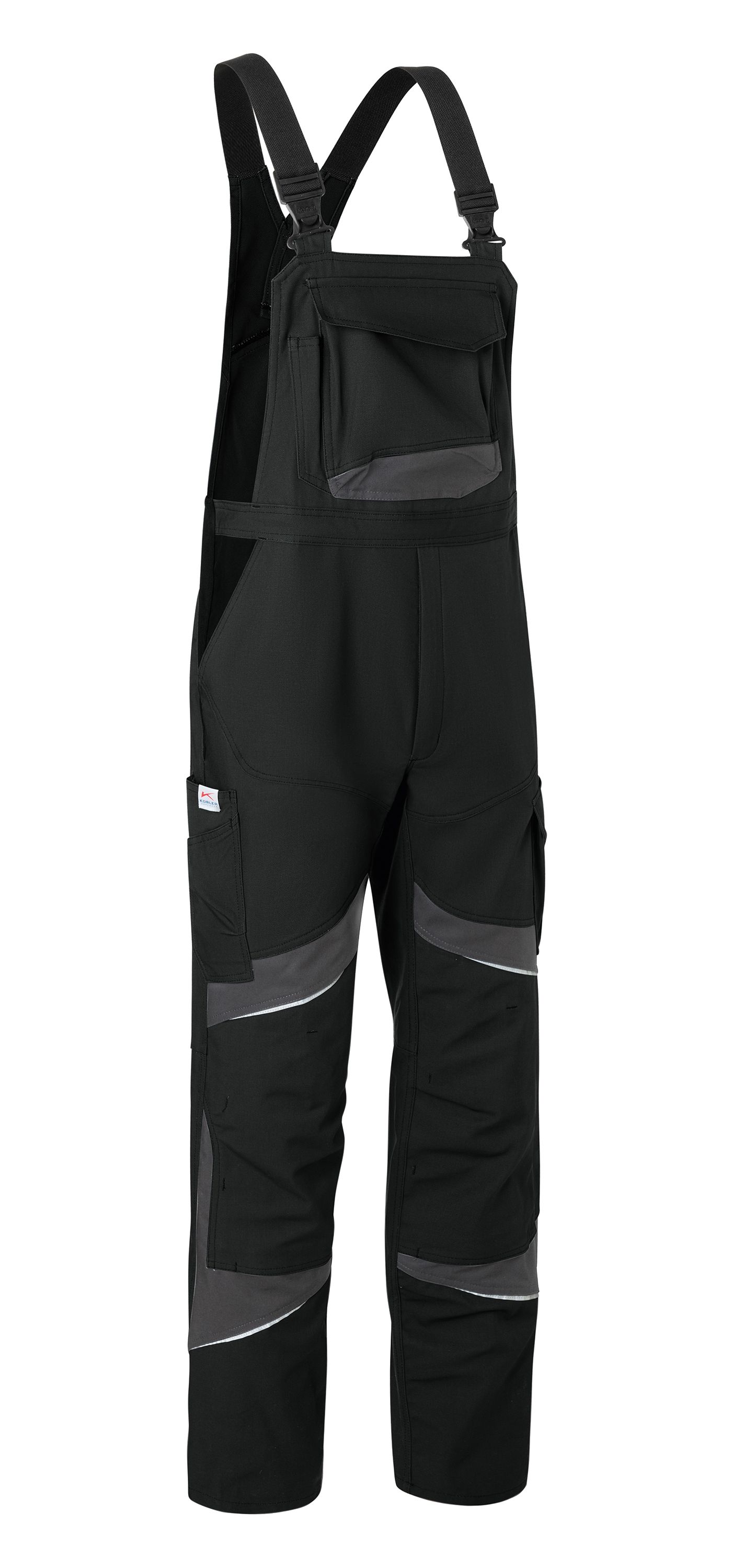KÜBLER ACTIVIQ cotton+ Latzhose HIGH PSA 2 schwarz/anthrazit Gr. 40