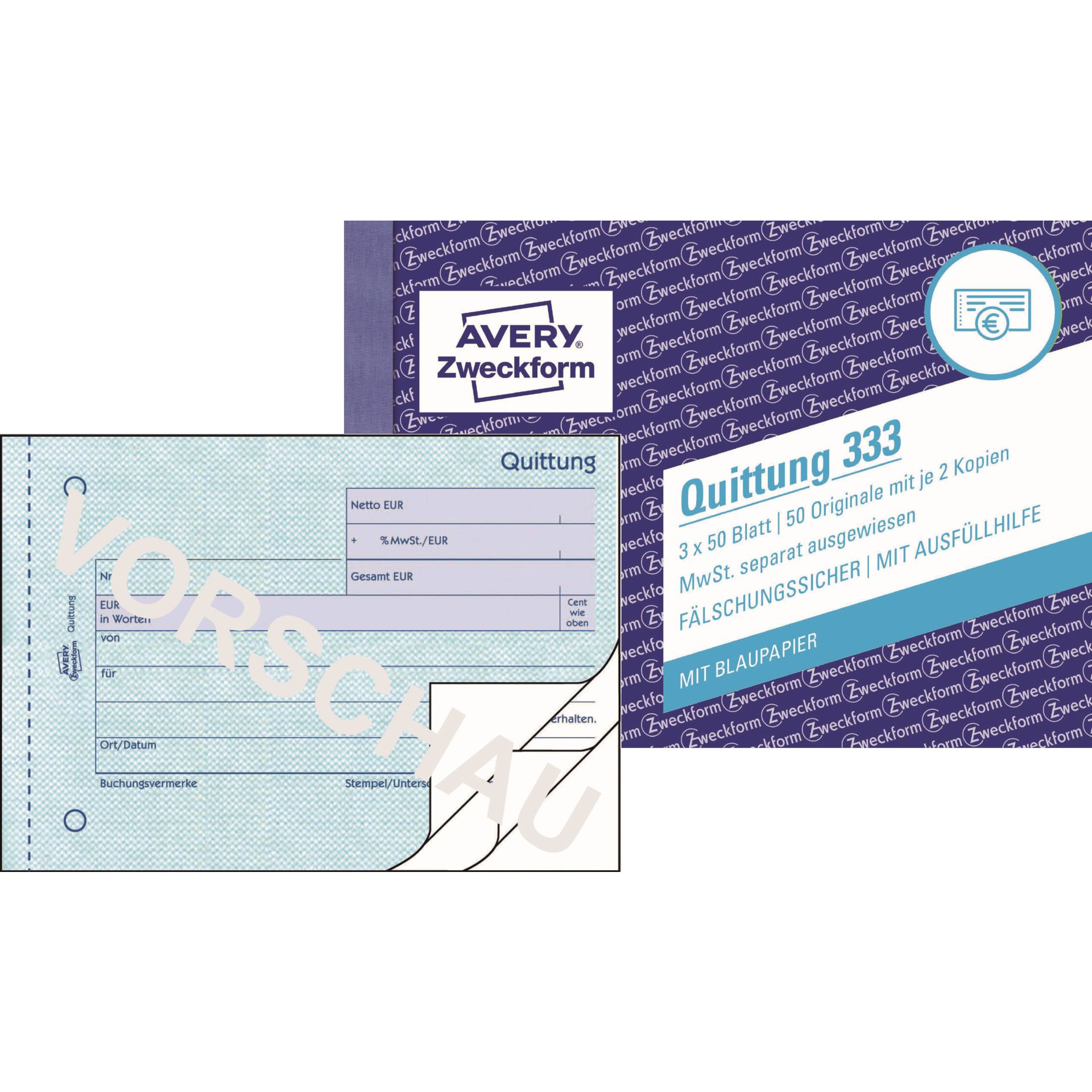 Quittung DIN A6 quer 3x50Blatt
