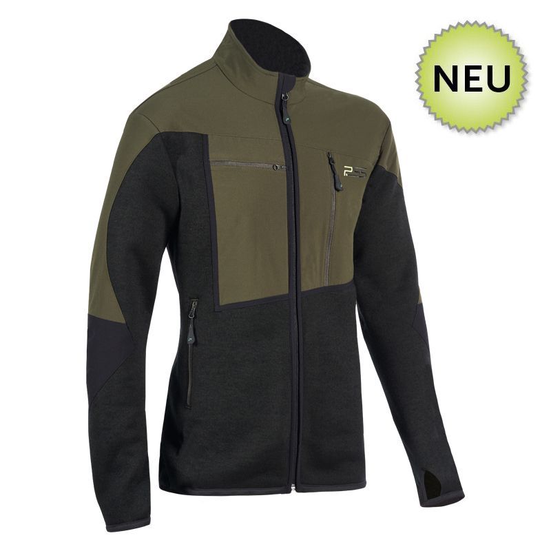 PSS X-treme Wollstrickjacke Nordfell grün/schwarz - Gr. 2XL