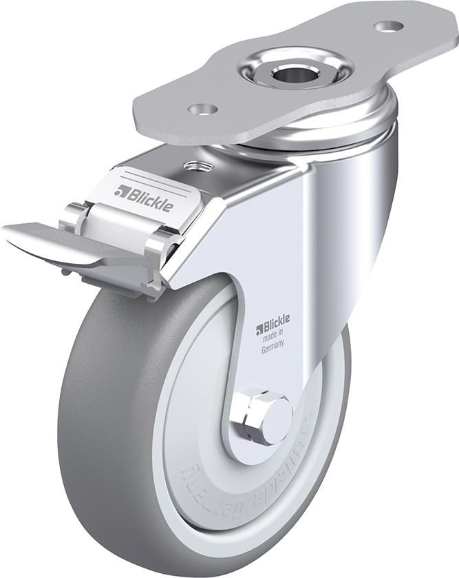Lenkrolle m. Feststeller Rad-D100mm Gummi LKPA-TPA 101KF-29-FI