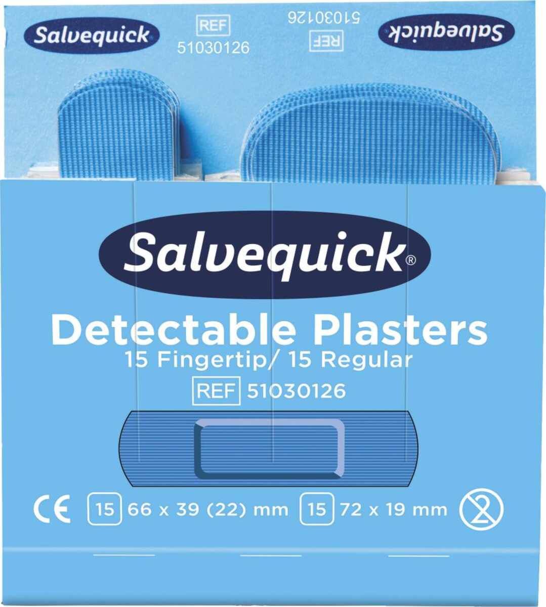 Salvequick Nachfüllp. Strip-Fingerkuppe, detektierbar 35 Stück