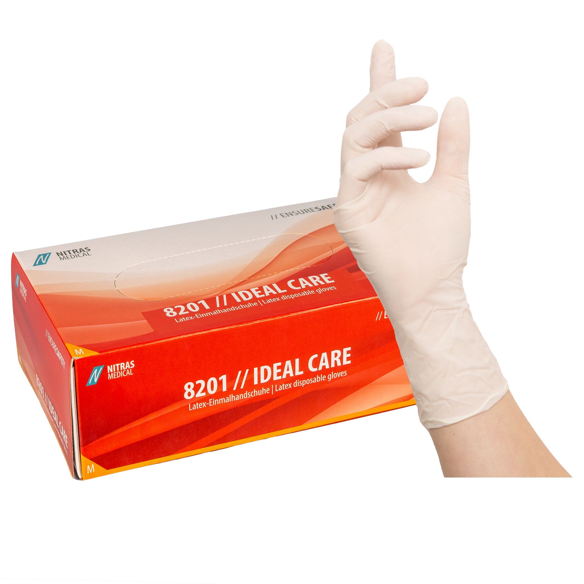 NITRAS IDEAL CARE, Latex-Einmalhandschuhe 8201