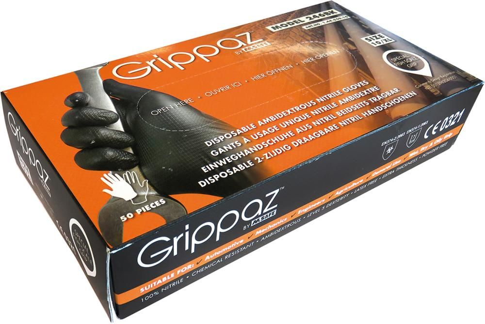 Handschuh Grippaz,schwarz, Gr.M, Box a 50 Stück