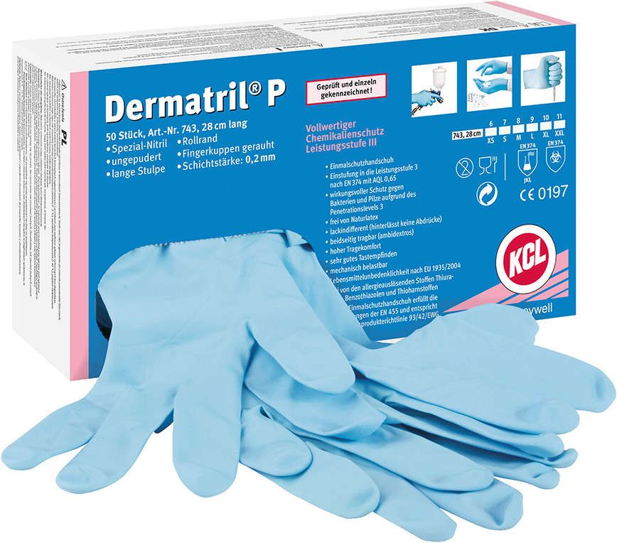 Handsch. Dermatril 743 P,Gr. 10, a 50 Stk. Honeywell