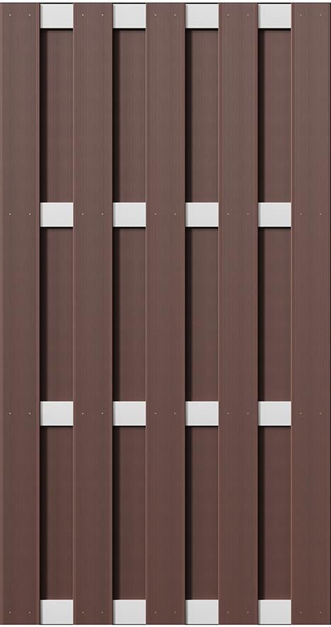 ELDENA-Serie BRAUN 90x180cm hell eloxiert 4 Querriegel ALU WPC-Bretterzaun