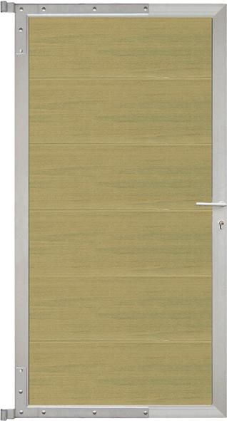 ELZE-Tor-Komplettset 90 x 173 cm, Rahmen silber Füllung schilf