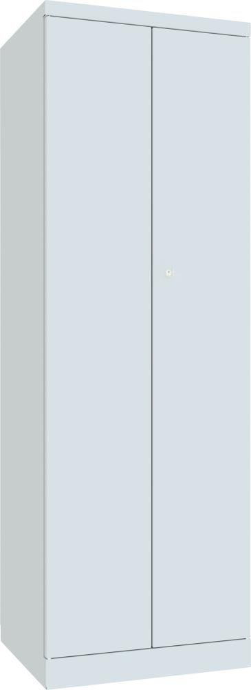 Kleider-/Wäscheschrank Trennwand, 4 Böden 180° auf Sockel RAL 7035 B600xT500xH1800mm