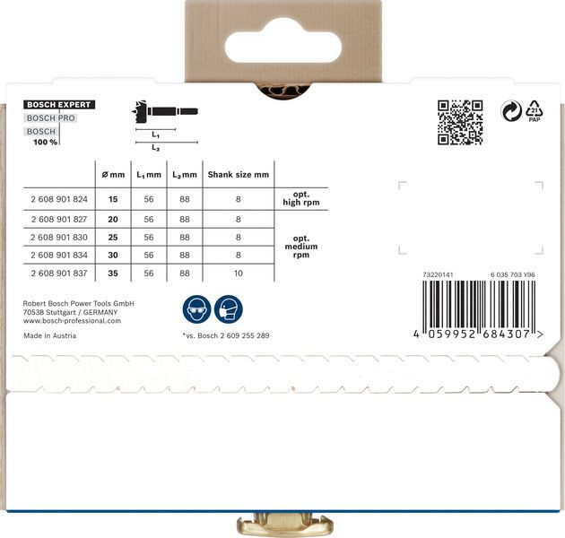 Bosch EXPERT Wood Forstnerbohrer Set