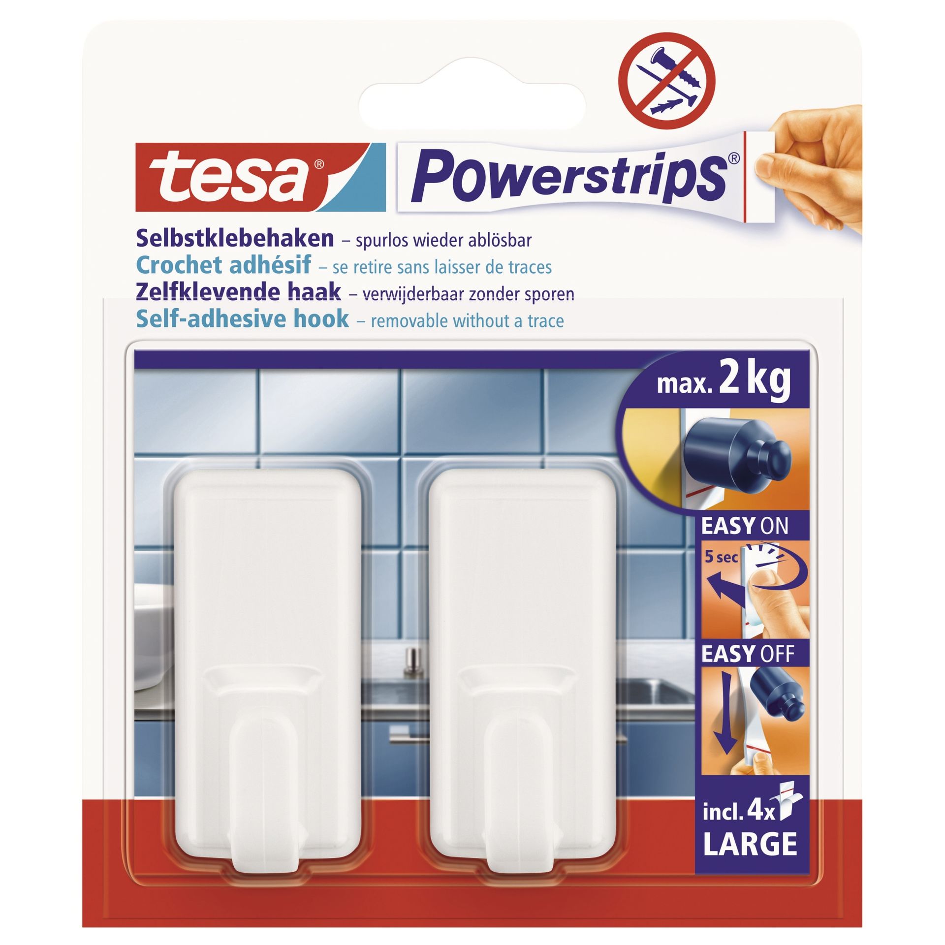 Haken Powerstrips L Classic ws 2 St./Pa