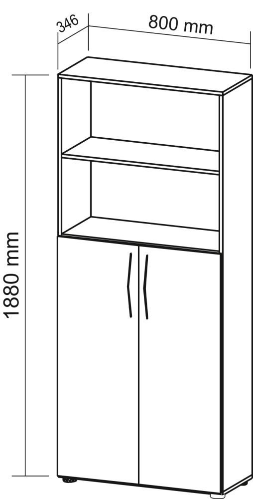 Schrank 5 OH Tür unten Buche