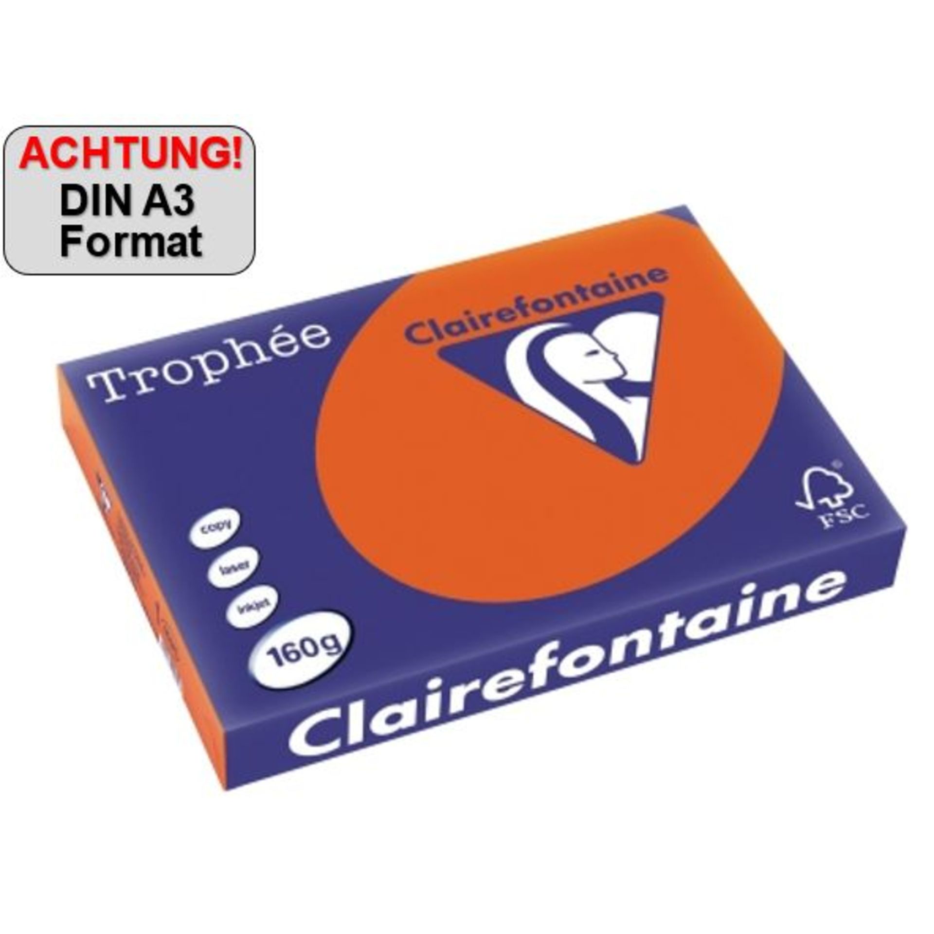 Kopierpapier A3 160g ziegelrot 250Bl.