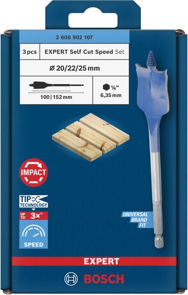 BOSCH Flachfräsbohrersatz
