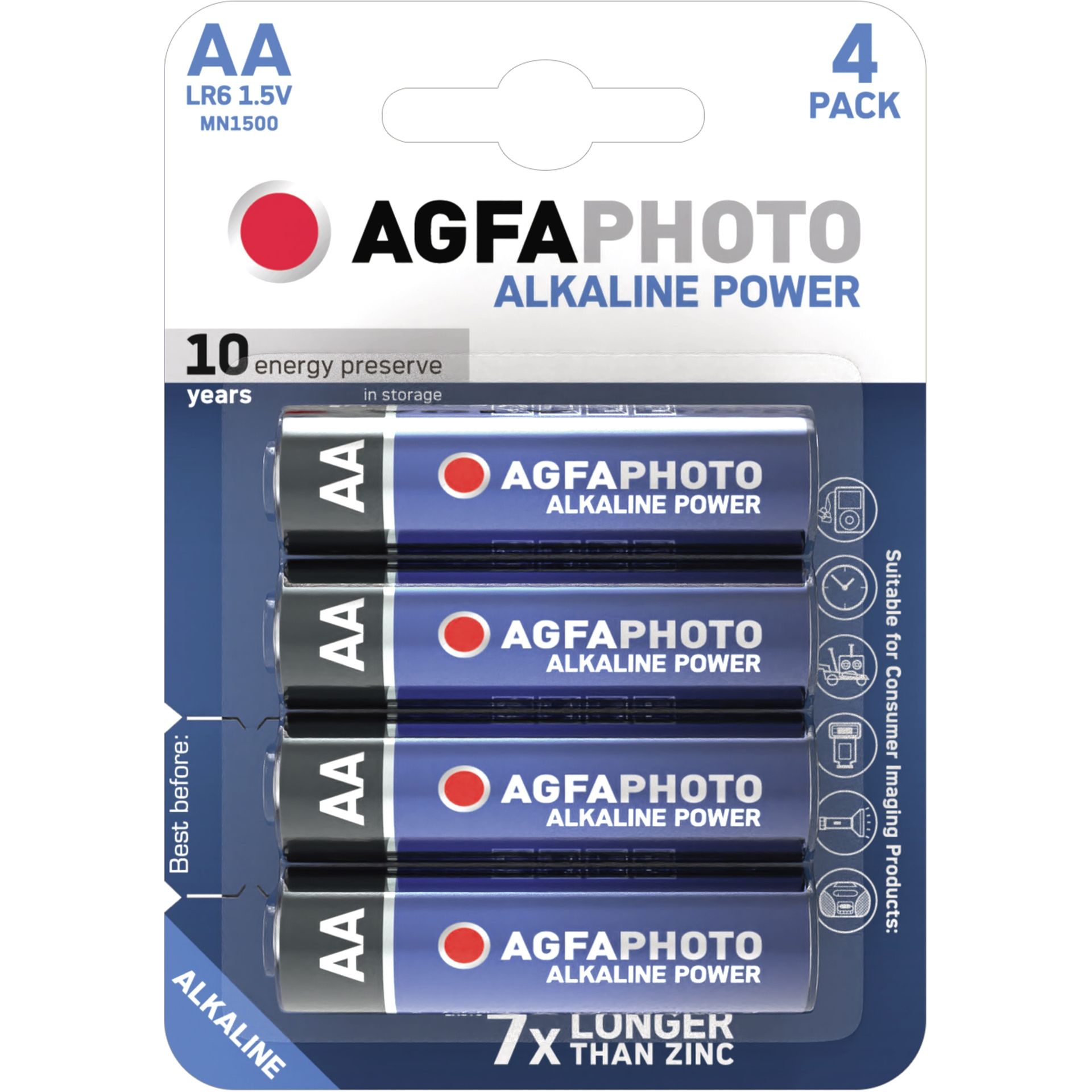 Batterie LR06 Mignon AA 1.5V 4 St./Pack.