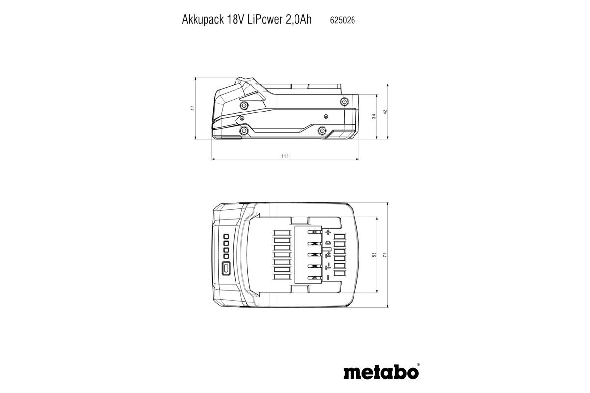 LiPOWER Akkupack 18 V - 2,0 Ah (625026000)