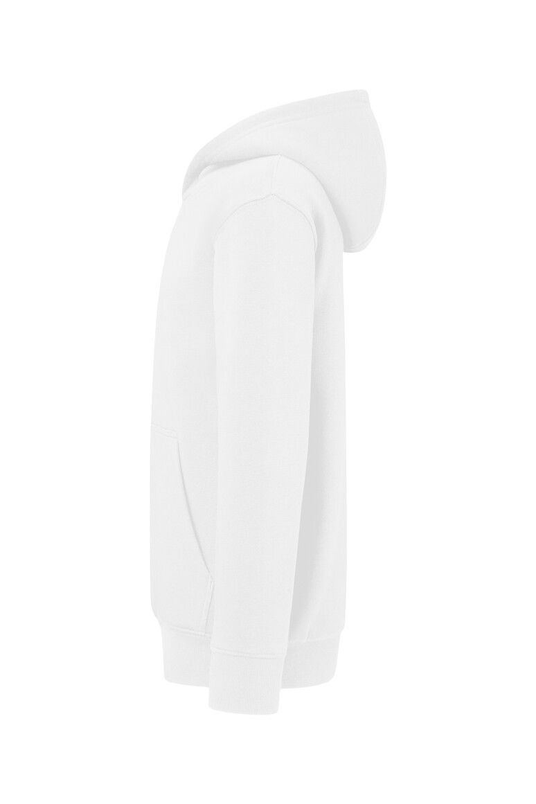 HAKRO Kinder Kapuzen-Sweatshirt Bio-Baumwolle weiß, 110/116