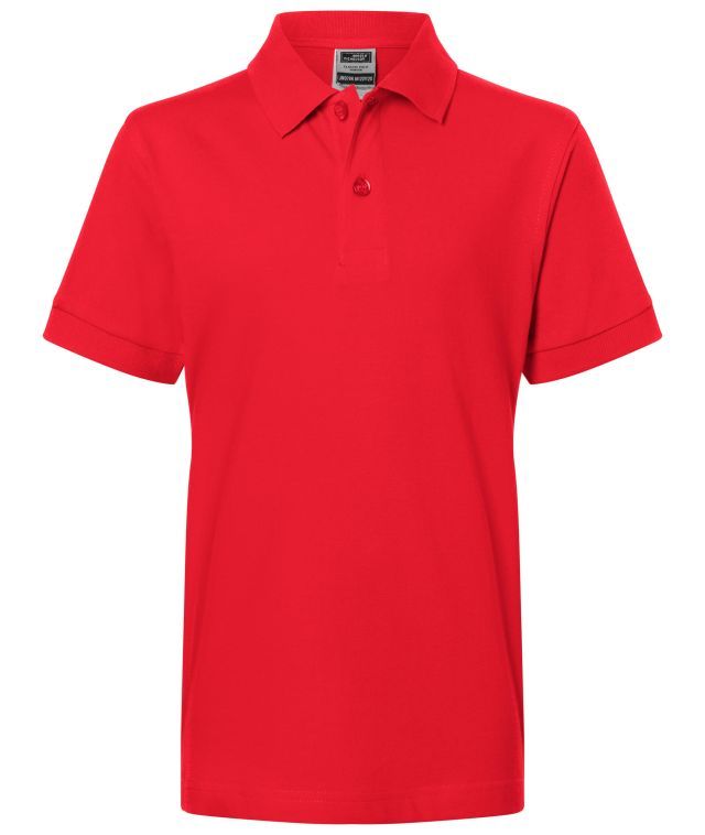 Classic Polo Junior Hochwertiges Polohemd mit Armbündchen rot, Gr. L