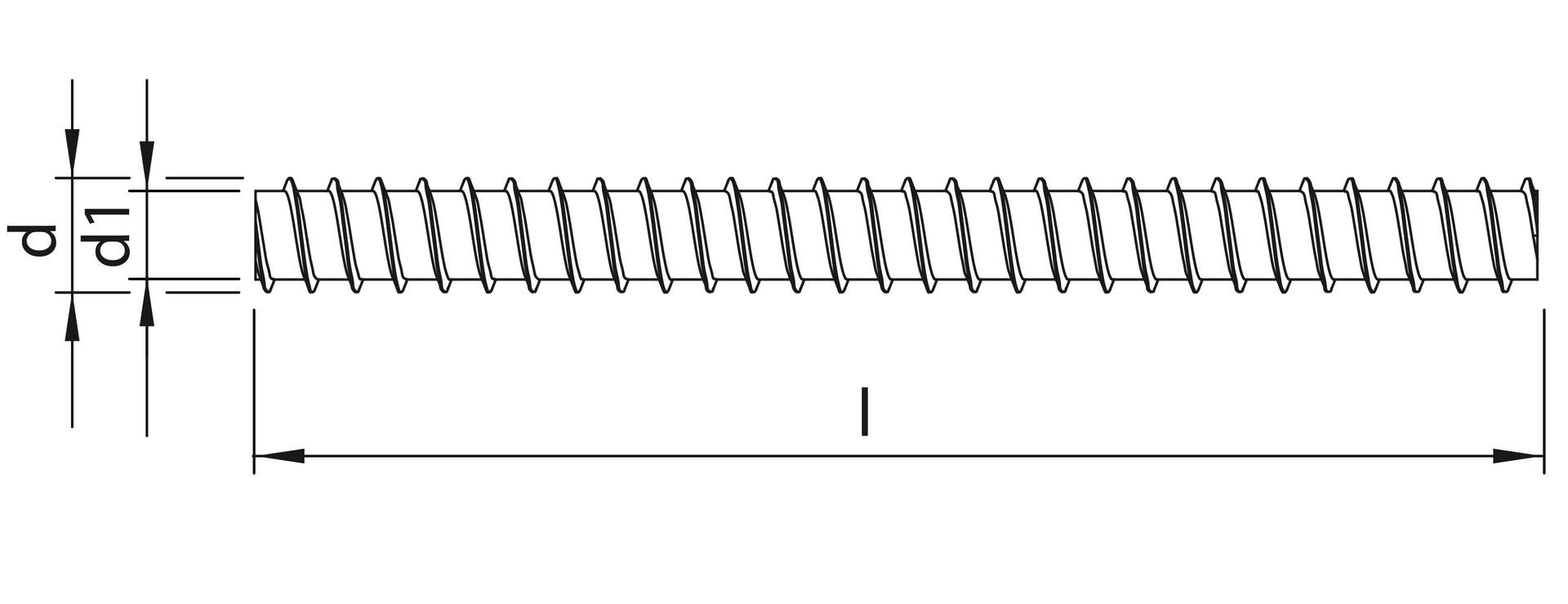 HECO-WB-T 20,0 x 2200, Gewindestange, ohne Antrieb, Vollgewinde, verzinkt blau, A2K, gleitbeschichtet, 5 Stück, Industrieverpackung