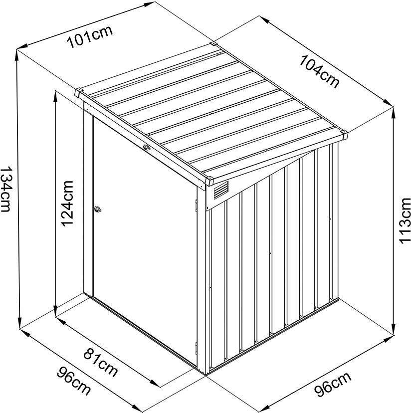 Mülleimer-Garage1 Mülltonne104 x 101 x 113/134 cm eschaffungsartikel