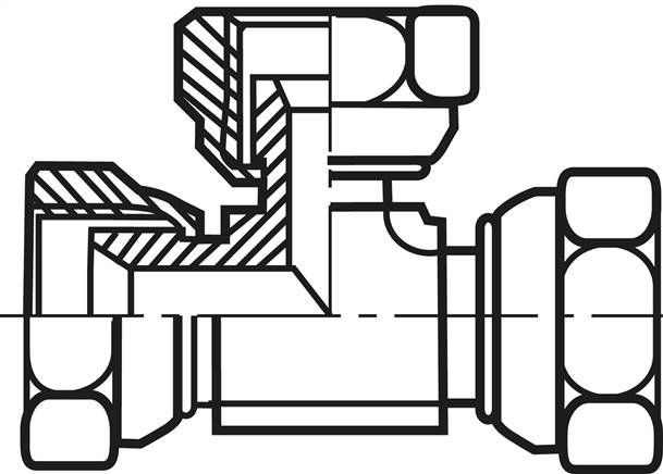 T-Verschraubung,UNF 7/16"-20 (JIC), Stahl verzinkt