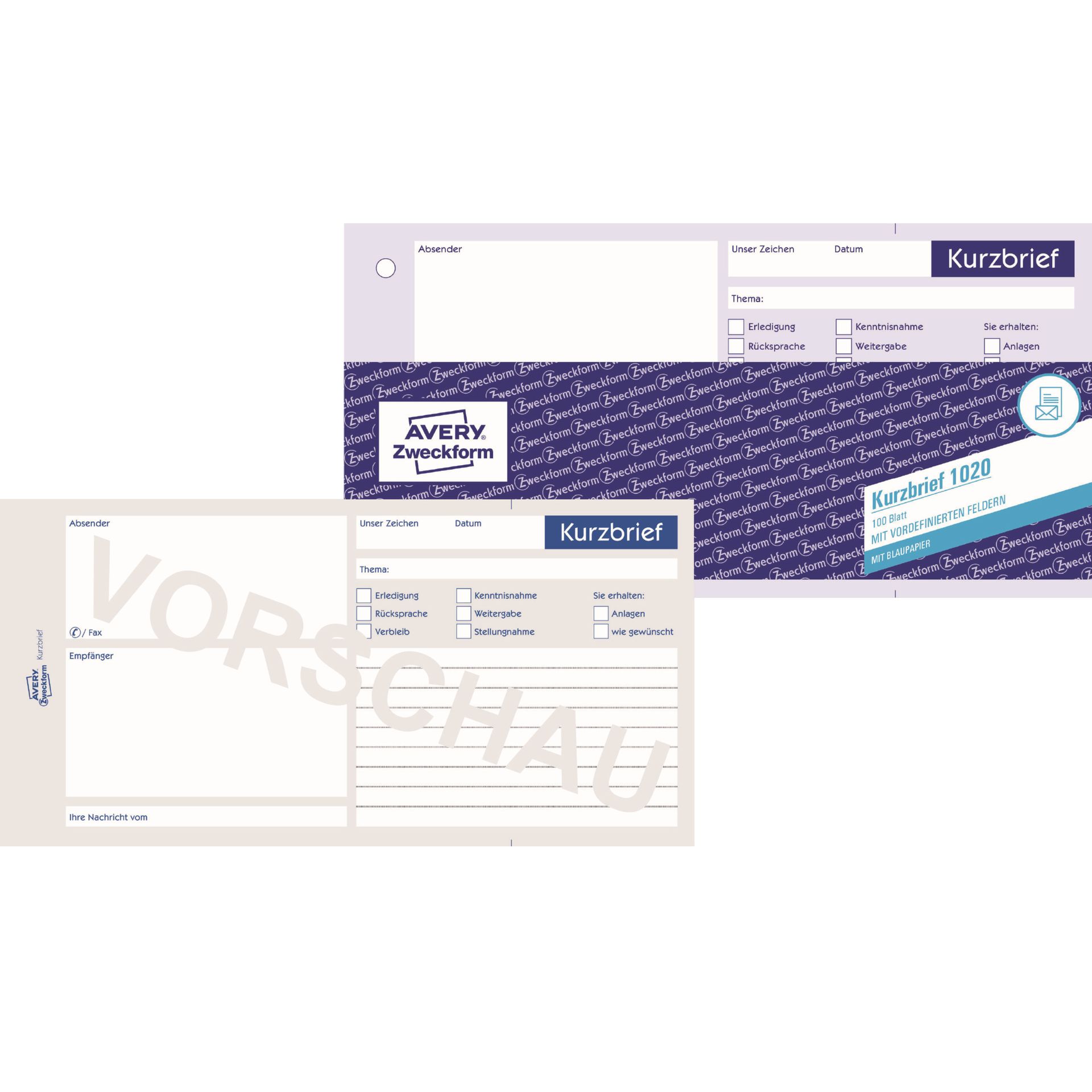 Kurzbrief 1/3 DIN A4 100Blatt