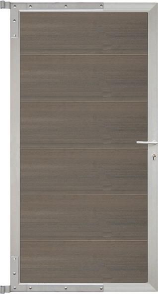 ELZE-Tor-Komplettset 90 x 173 cm, Füllung grauRahmen silber
