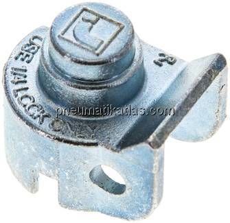 Kombigriff Größe 2, Schlossadapter zum Abschließen der Flachstahlgriffe, 6 mm Bo