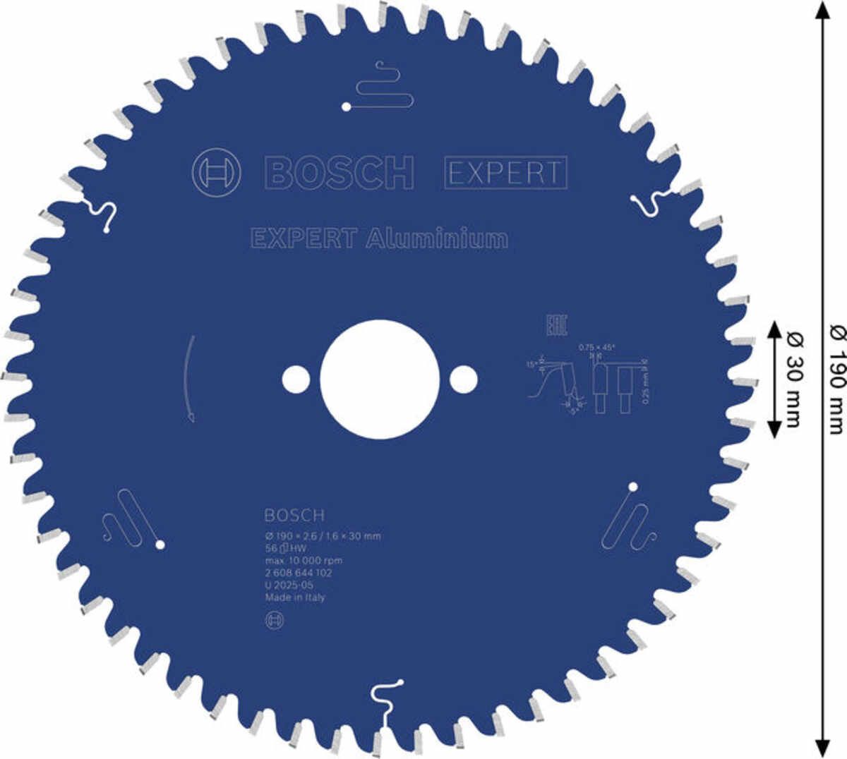 EXPERT Aluminium Kreissägeblatt, 190x2,6/1,6x30 mm, Z56