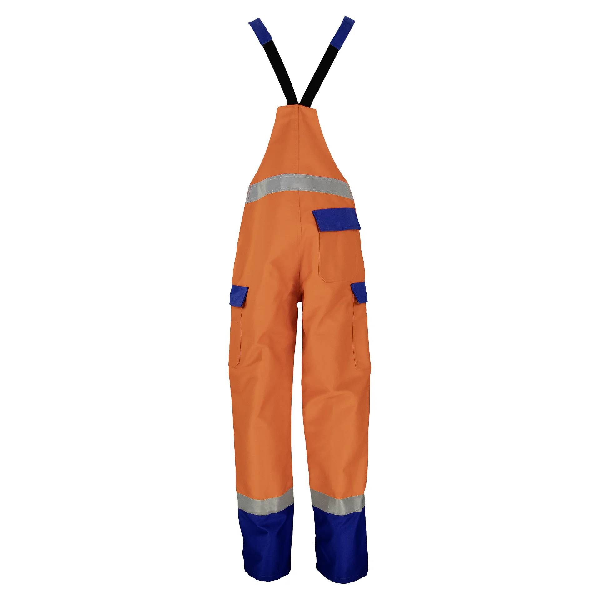 Schweißerschutz-Latzhose SECLH81P, orange/blau, Gr. 42