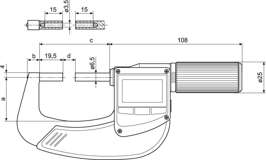 Bügelmessschraube universal 40 EWRi-V 0-25mm Set MAHR