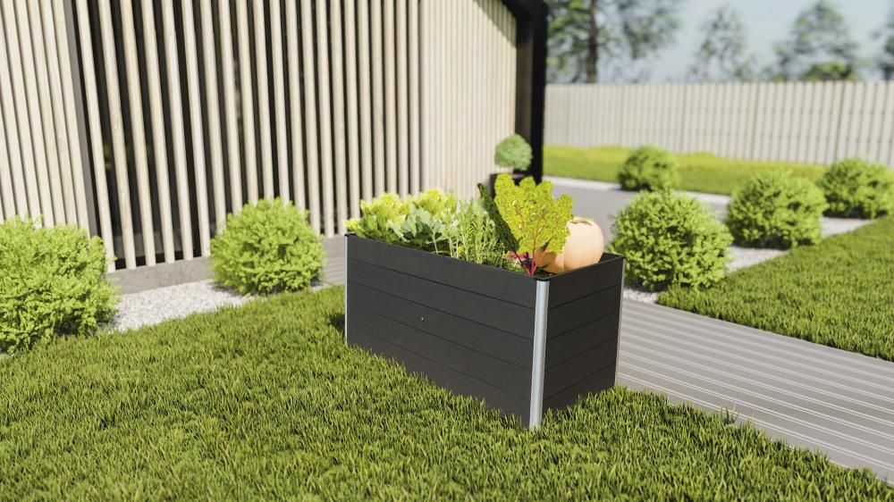 ERNA WPC-Hochbeet 150x70x75cm, ca. 780L inkl. Montagematerial, ANTHRAZIT Kartonverpackt