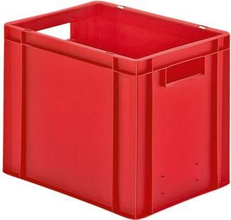 Transport-Stapelkasten B400xT300xH320 mm rot, geschlossen mit Griffloch LA-KA-PE