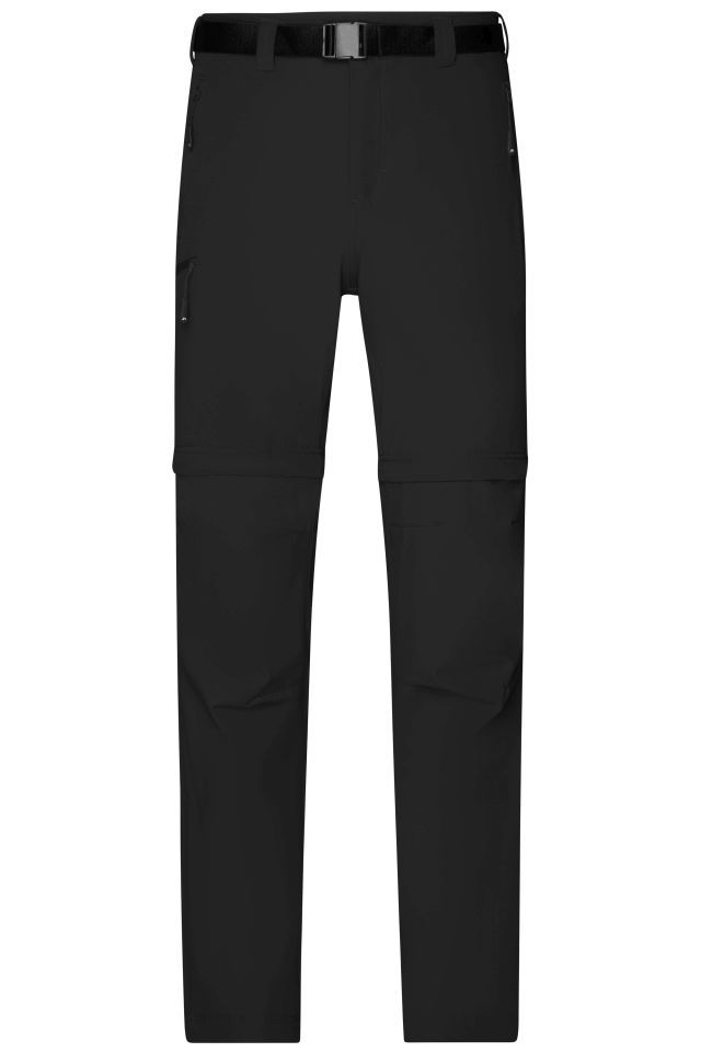 Men's Zip-Off Trekking Pants Bi-elastische Outdoorhose in sportlicher Optik schwarz, Gr. S
