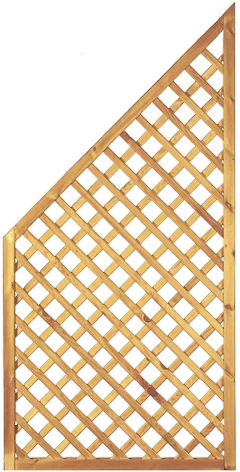 Diagonal-Rankzaun ECKE 90 x 180/90cm MW 6 x 6cm,Leisten 12x30mm, genageltRahmen 45/45 mm, kdi grün