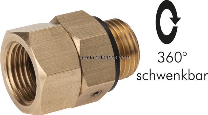 Heißwasser-Drehgelenk, G 1/2"-G 1/2", Messing