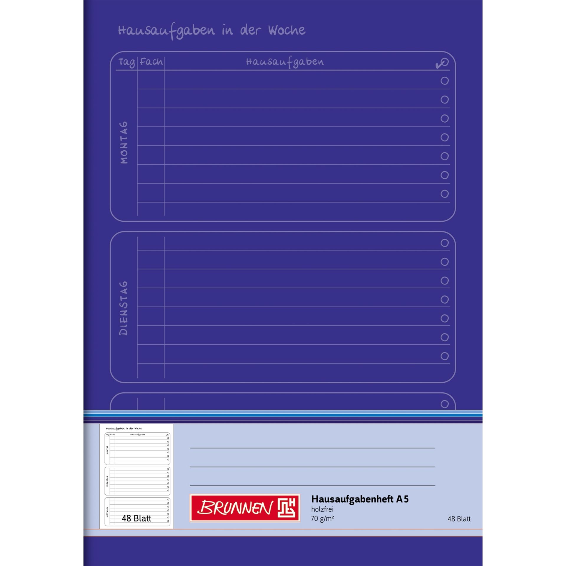 Aufgabenheft DIN A5 Fadenheftung liniert 48Bl.
