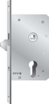 KFV Schiebetürschloss 55/55/8 F20 altsilber lack. GE1356 1632 PZW
