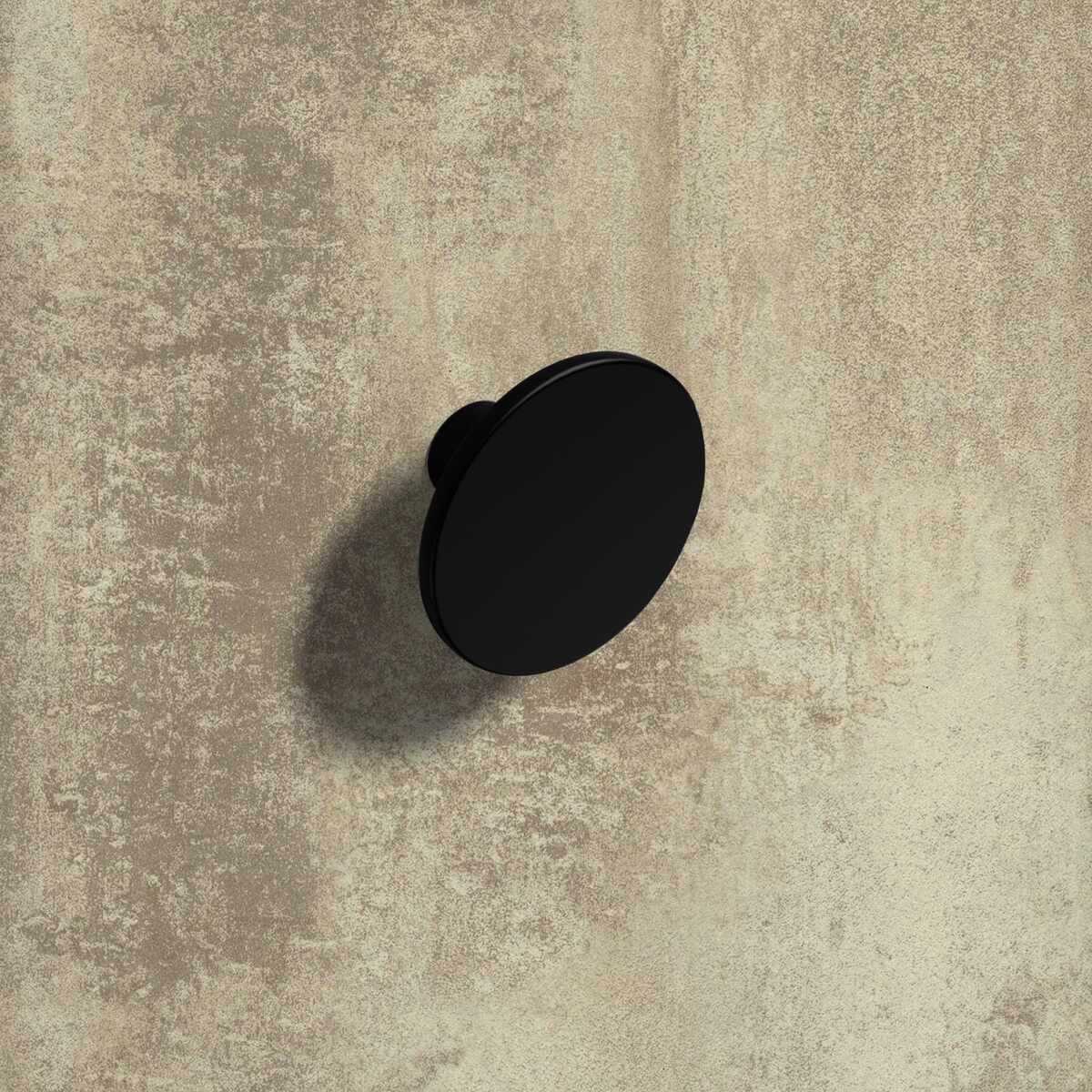 Knopf Tardiano, H 30 mm, ø 60 mm, Schwarz matt