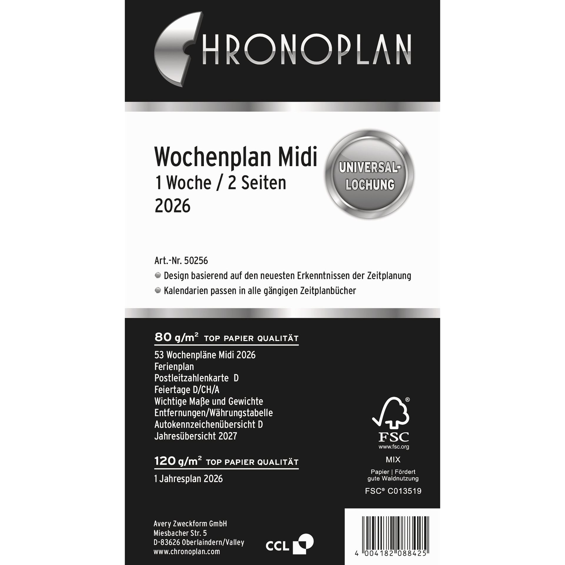 Wochenplan Midi 96x172mm 1W/2S